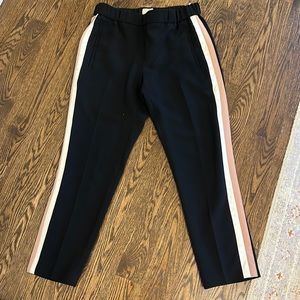Aritzia Black Tapered Pants with Stripe